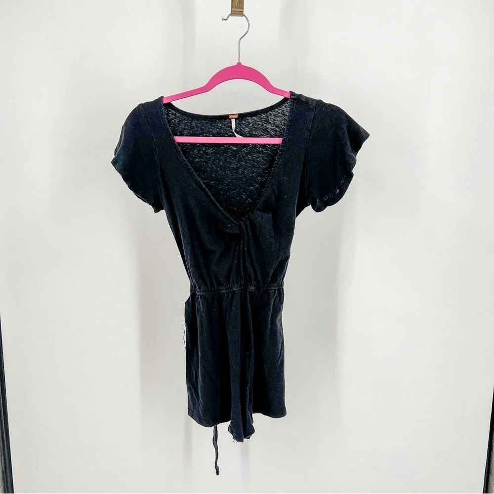 Free People Short Black Romper